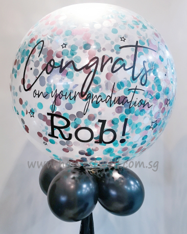 Congrats Grad Personalized Jumbo Helium Latex Balloon